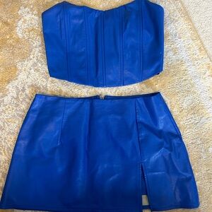Peppermayo blue leather set